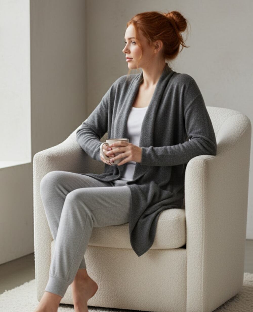 Barefoot Dreams CozyChic Womens 2XLarge Angular Open Cardigan Dark Gray